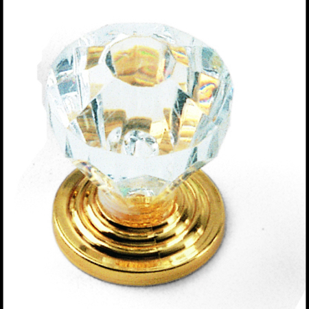 LAUREY 1" Acrystal Knob, Acrylic w/ Brass Base 82004